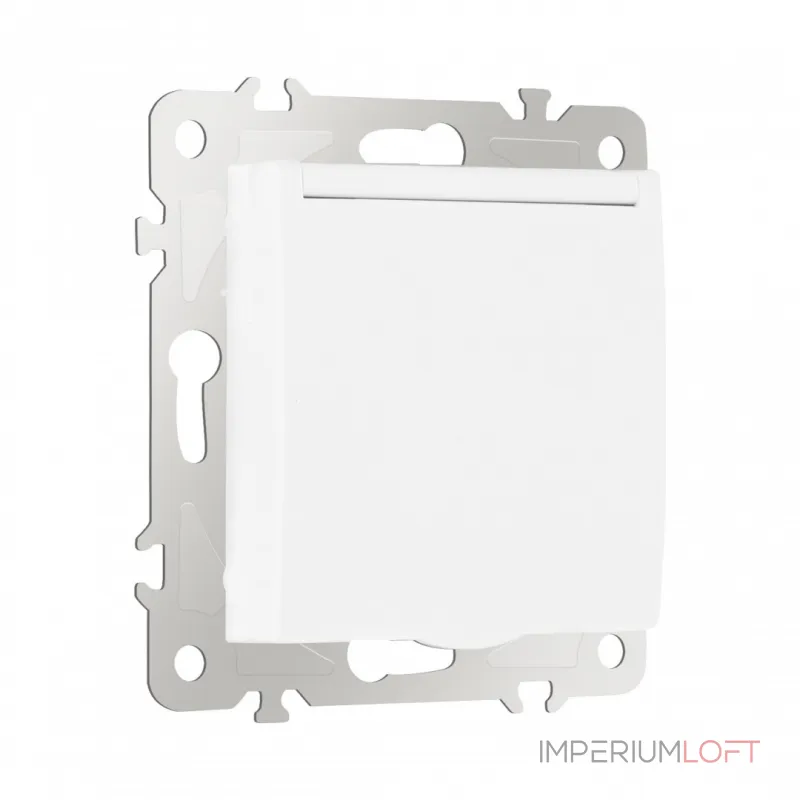 Розетка с заземлением, шторками и защитной крышкой, 16A 250V 206.41-1.white от ImperiumLoft