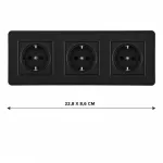 Розетка тройная (трехпостовая) с заземлением и шторками Arte Milano SET16-3-40-1x3 black от ImperiumLoft
