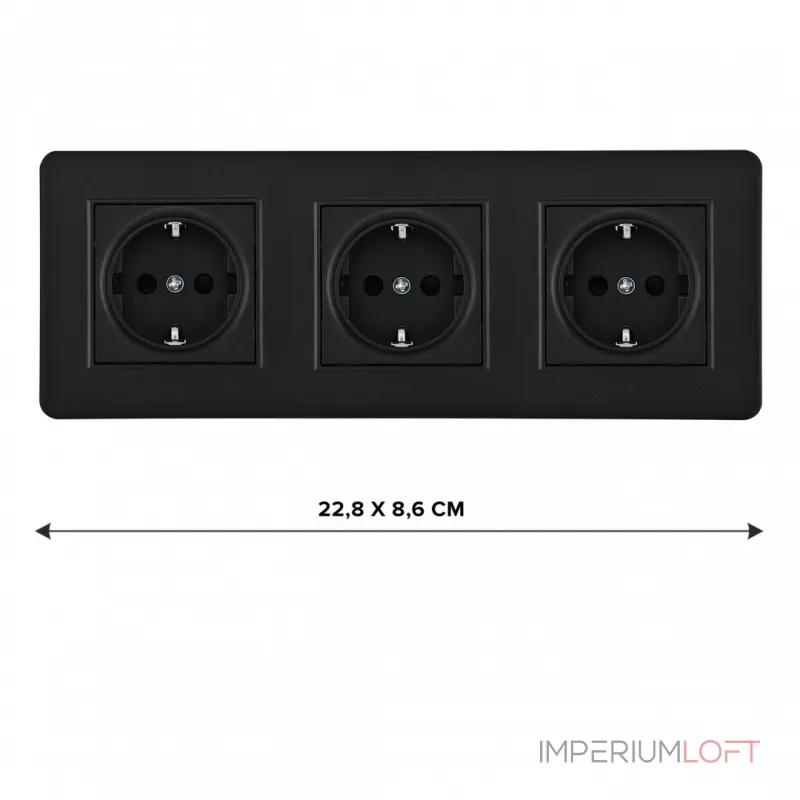 Розетка тройная (трехпостовая) с заземлением и шторками Arte Milano SET16-3-40-1x3 black от ImperiumLoft Розетка тройная (трехпостовая) с заземлением и шторками Arte Milano SET16-3-40-1x3 black от ImperiumLoft