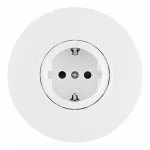 Розетка круглая с заземлением, шторками, рамкой однопостовой Arte Milano SET08-1-40-1 white от ImperiumLoft