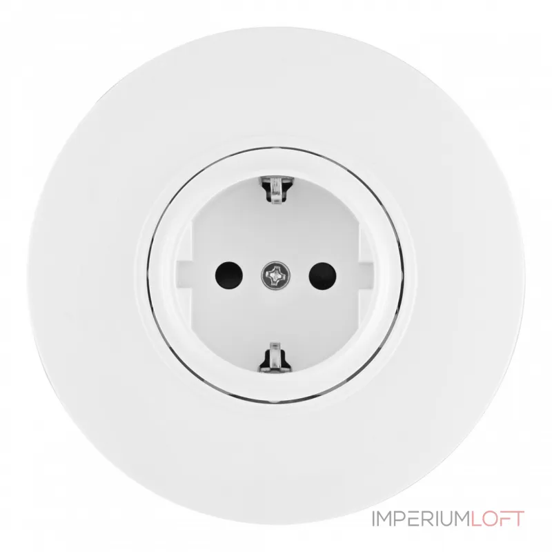 Розетка круглая с заземлением, шторками, рамкой однопостовой Arte Milano SET08-1-40-1 white от ImperiumLoft Розетка круглая с заземлением, шторками, рамкой однопостовой Arte Milano SET08-1-40-1 white от ImperiumLoft