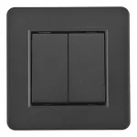Выключатель двухклавишный с рамкой Arte Milano SET16-1-30-2 black от ImperiumLoft