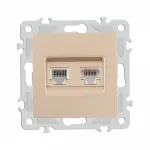 Розетка телефонная RJ11 + компьютерная RJ45 206.44-1.shampan от ImperiumLoft