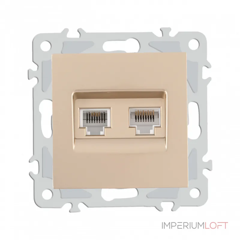 Розетка телефонная RJ11 + компьютерная RJ45 206.44-1.shampan от ImperiumLoft Розетка телефонная RJ11 + компьютерная RJ45 206.44-1.shampan от ImperiumLoft