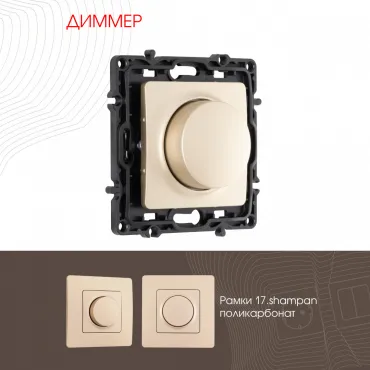 Диммер, 500W 217.48-1.shampan Диммер, 500W 217.48-1.shampan