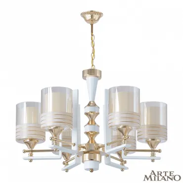 Подвесная люстра Arte Milano Florentia-6087 306087/6 Wh/Gd Подвесная люстра Arte Milano Florentia-6087 306087/6 Wh/Gd