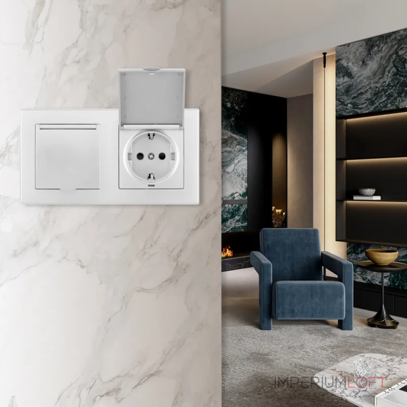 Розетка двойная (двухпостовая) с заземлением Arte Milano SET06-2-41-1x2 silver от ImperiumLoft Розетка двойная (двухпостовая) с заземлением Arte Milano SET06-2-41-1x2 silver от ImperiumLoft