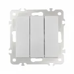 Выключатель трёхклавишный, 10AX 250V 206.30-3.silver от ImperiumLoft