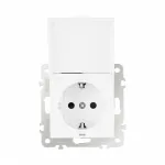 Розетка с заземлением, шторками и защитной крышкой, 16A 250V 206.41-1.white от ImperiumLoft