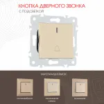 Кнопка дверного звонка с подсветкой, 10A 250V 203.37-1.shampan от ImperiumLoft