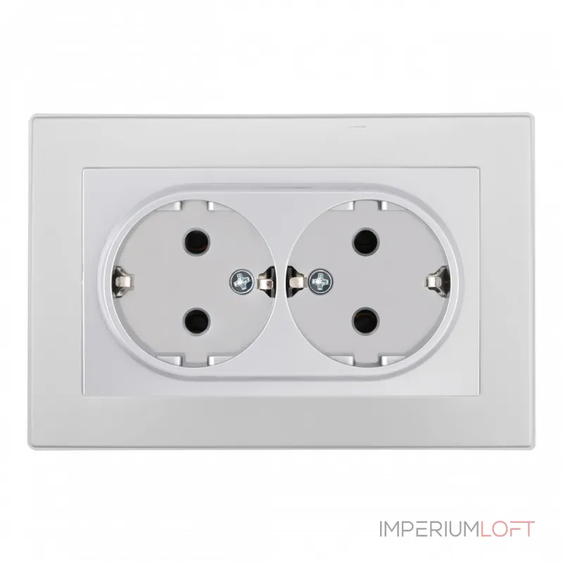 Розетка двойная с заземлением и шторками Arte Milano SET06-double-40-2 silver от ImperiumLoft Розетка двойная с заземлением и шторками Arte Milano SET06-double-40-2 silver от ImperiumLoft
