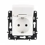 Розетка с заземлением, шторками и защитной крышкой, 16A 250V 217.41-1.white от ImperiumLoft