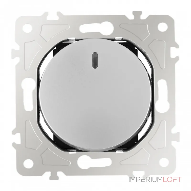 Выключатель одноклавишный с подсветкой, 10AX 250V 202.31-1.silver от ImperiumLoft