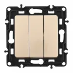 Выключатель трёхклавишный, 10AX 250V 217.30-3.shampan от ImperiumLoft