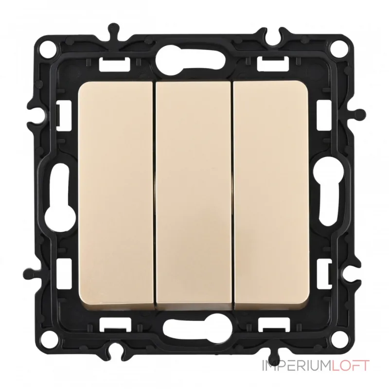 Выключатель трёхклавишный, 10AX 250V 217.30-3.shampan от ImperiumLoft Выключатель трёхклавишный, 10AX 250V 217.30-3.shampan от ImperiumLoft