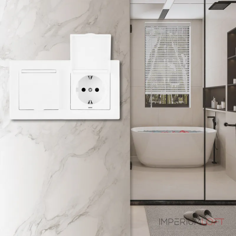 Розетка двойная (двухпостовая) с заземлением Arte Milano SET06-2-41-1x2 white от ImperiumLoft Розетка двойная (двухпостовая) с заземлением Arte Milano SET06-2-41-1x2 white от ImperiumLoft