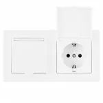 Розетка двойная (двухпостовая) с заземлением Arte Milano SET06-2-41-1x2 white от ImperiumLoft