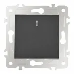 Выключатель одноклавишный проходной (на 2 направления) с подсветкой, 10AX 250V 203.33-1.black от ImperiumLoft