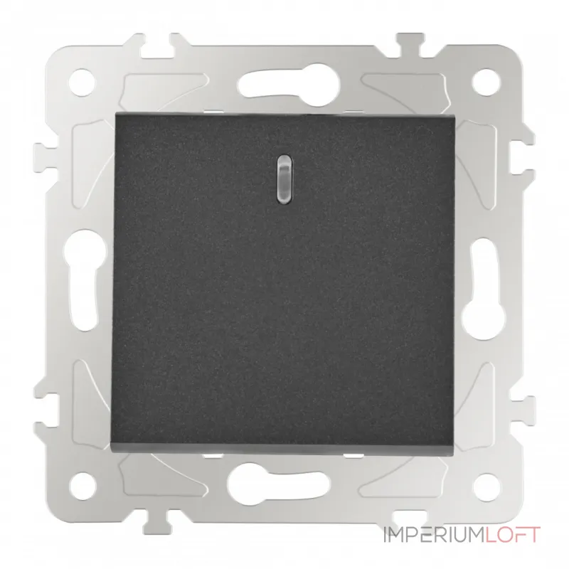 Выключатель одноклавишный проходной (на 2 направления) с подсветкой, 10AX 250V 203.33-1.black от ImperiumLoft Выключатель одноклавишный проходной (на 2 направления) с подсветкой, 10AX 250V 203.33-1.black от ImperiumLoft
