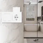 Розетка двойная (двухпостовая) с заземлением Arte Milano SET06-2-41-1x2 white от ImperiumLoft