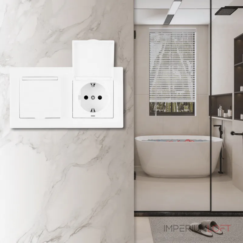 Розетка двойная (двухпостовая) с заземлением Arte Milano SET06-2-41-1x2 white от ImperiumLoft Розетка двойная (двухпостовая) с заземлением Arte Milano SET06-2-41-1x2 white от ImperiumLoft