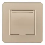 Комплект розетки с заземлением и шторками Arte Milano SET16-1-41-1 shampan от ImperiumLoft