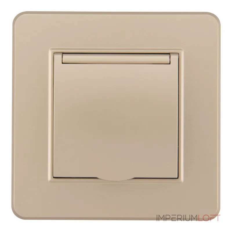 Комплект розетки с заземлением и шторками Arte Milano SET16-1-41-1 shampan от ImperiumLoft