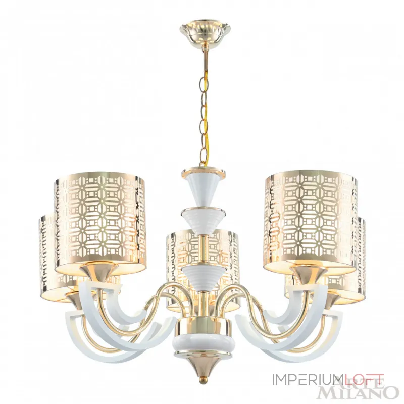 Подвесная люстра Arte Milano Florentia-8857 308857/5 Wh/Gd Подвесная люстра Arte Milano Florentia-8857 308857/5 Wh/Gd