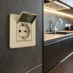 Комплект розетки с заземлением и шторками Arte Milano SET16-1-41-1 shampan от ImperiumLoft