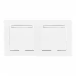 Розетка двойная (двухпостовая) с заземлением Arte Milano SET06-2-41-1x2 white от ImperiumLoft