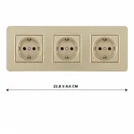 Розетка тройная (трехпостовая) с заземлением и шторками Arte Milano SET16-3-40-1x3 shampan от ImperiumLoft