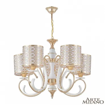 Подвесная люстра Arte Milano Florentia-1237 301237/5 Wh/Gd Подвесная люстра Arte Milano Florentia-1237 301237/5 Wh/Gd