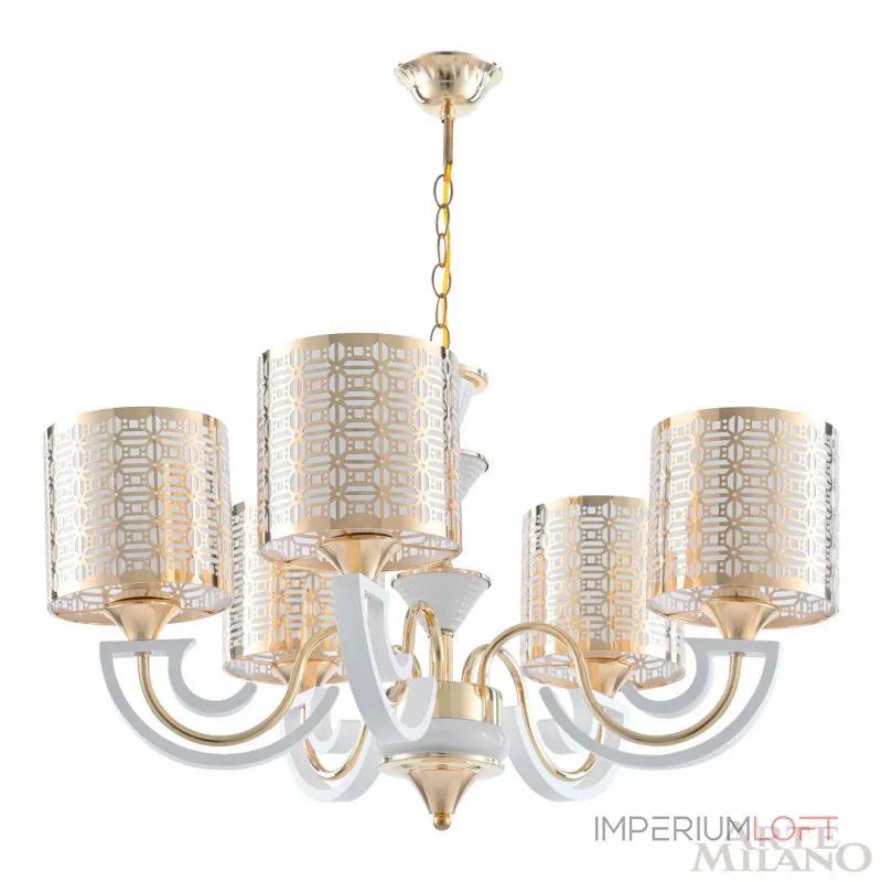 Подвесная люстра Arte Milano Florentia-8857 308857/5 Wh/Gd Подвесная люстра Arte Milano Florentia-8857 308857/5 Wh/Gd