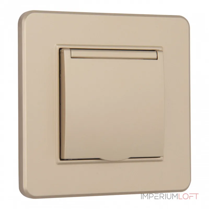 Комплект розетки с заземлением и шторками Arte Milano SET16-1-41-1 shampan от ImperiumLoft