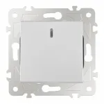 Выключатель одноклавишный с подсветкой, 10AX 250V 203.31-1.silver от ImperiumLoft