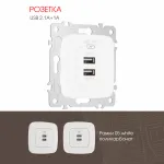 Розетка USB 2.1А+1А 205.46-1.white от ImperiumLoft