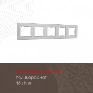 Рамка из поликарбоната на 5 постов 502.16-5.silver
