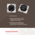 Выключатель двухклавишный с подсветкой, 10AX 250V 203.31-2.silver от ImperiumLoft