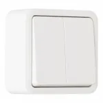 Выключатель двухклавишный проходной (на 2 направления), 10AX 250V 310.32-2.white от ImperiumLoft