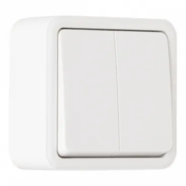 Выключатель двухклавишный проходной (на 2 направления), 10AX 250V 310.32-2.white