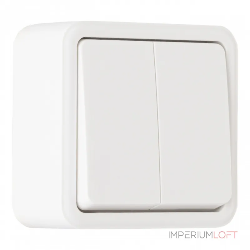 Выключатель двухклавишный проходной (на 2 направления), 10AX 250V 310.32-2.white от ImperiumLoft