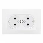 Розетка двойная с заземлением и шторками Arte Milano SET06-double-40-2 white от ImperiumLoft