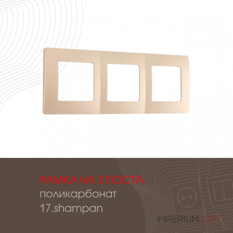 Рамка из поликарбоната на 3 поста 517.17-3.shampan от ImperiumLoft
