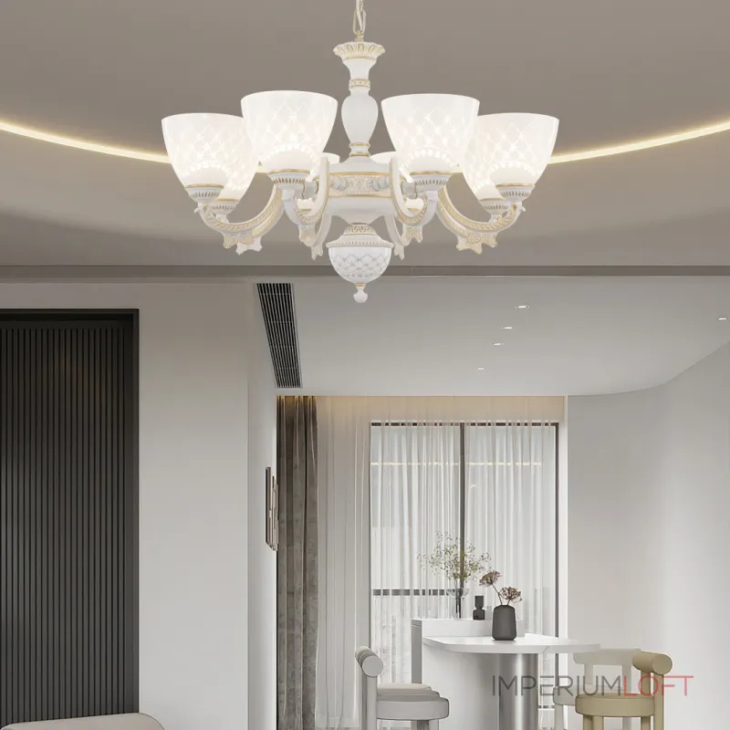 Подвесная люстра Arte Milano AM343837 343837/8 WT+G Подвесная люстра Arte Milano AM343837 343837/8 WT+G