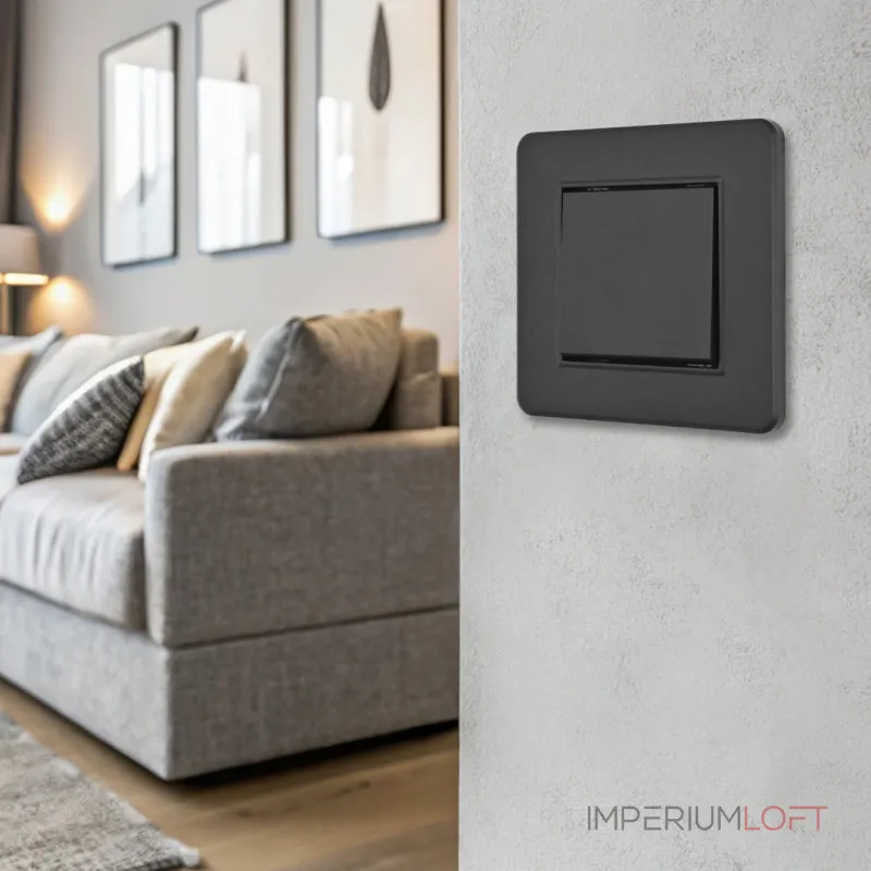 Выключатель одноклавишный с рамкой Arte Milano SET16-1-30-1 black от ImperiumLoft Выключатель одноклавишный с рамкой Arte Milano SET16-1-30-1 black от ImperiumLoft