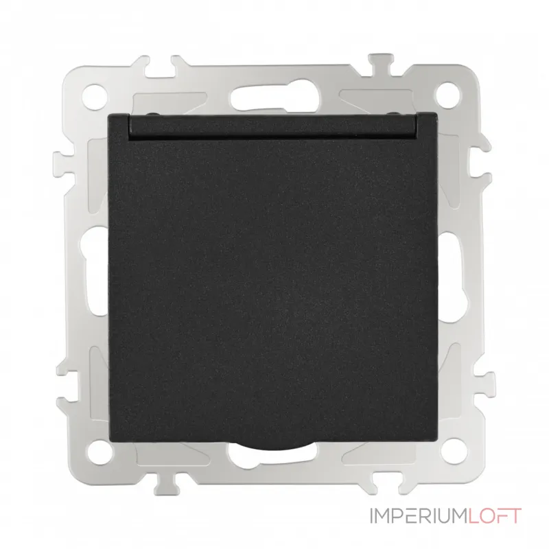 Розетка с заземлением, шторками и защитной крышкой, 16A 250V 206.41-1.black от ImperiumLoft Розетка с заземлением, шторками и защитной крышкой, 16A 250V 206.41-1.black от ImperiumLoft