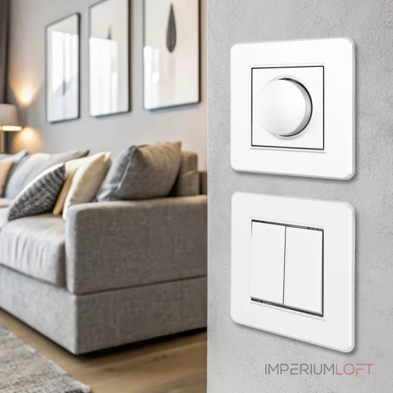 Комплект - диммер 500W с рамкой однопостовой Arte Milano SET16-1-48-1 white от ImperiumLoft