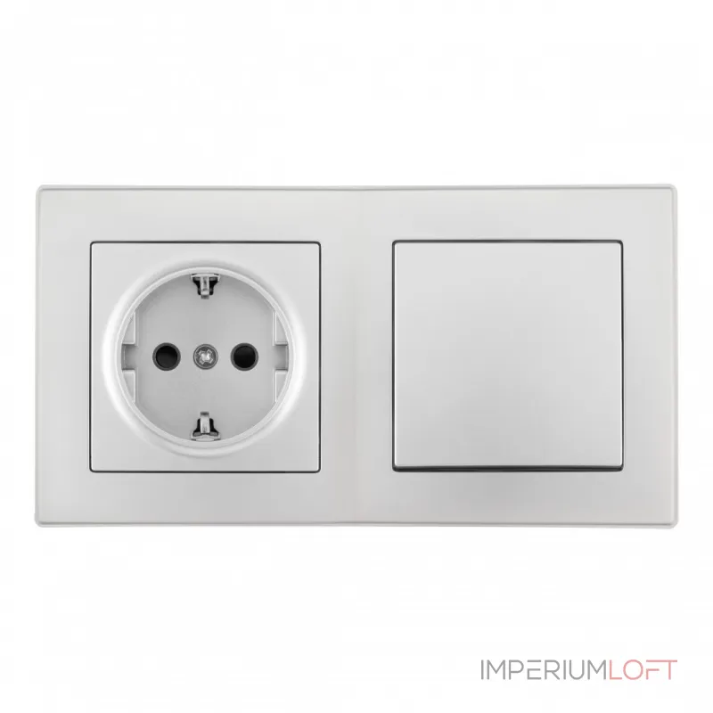 Выключатель одноклавишный с розеткой, заземлением, шторками Arte Milano SET06-2-30-1-40-1 silver от ImperiumLoft Выключатель одноклавишный с розеткой, заземлением, шторками Arte Milano SET06-2-30-1-40-1 silver от ImperiumLoft