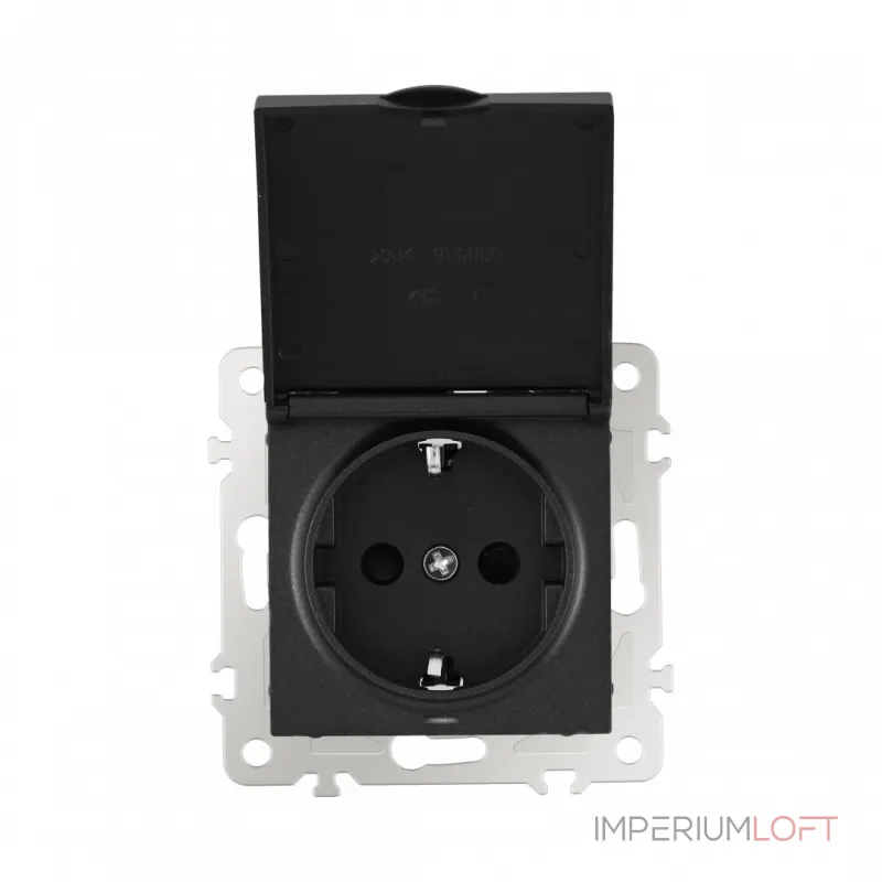 Розетка с заземлением, шторками и защитной крышкой, 16A 250V 206.41-1.black от ImperiumLoft Розетка с заземлением, шторками и защитной крышкой, 16A 250V 206.41-1.black от ImperiumLoft
