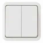 Выключатель двухклавишный проходной (на 2 направления), 10AX 250V 310.32-2.white от ImperiumLoft